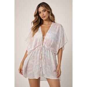 Juicy Couture Sheer Logo Kimono Cover-Up Pastel Y2K One Size